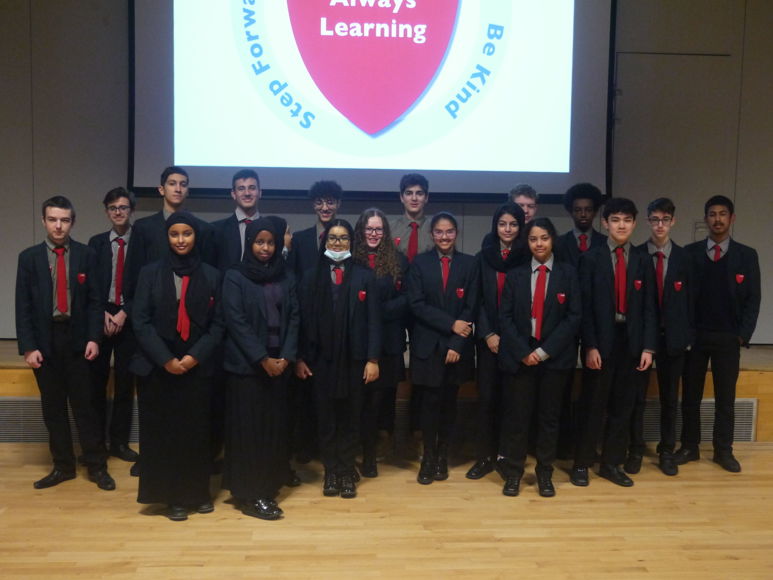 Haverstock School Camden, Year 11 students wearing their new Red Ties to signify they are 'Sixth Form Ready'