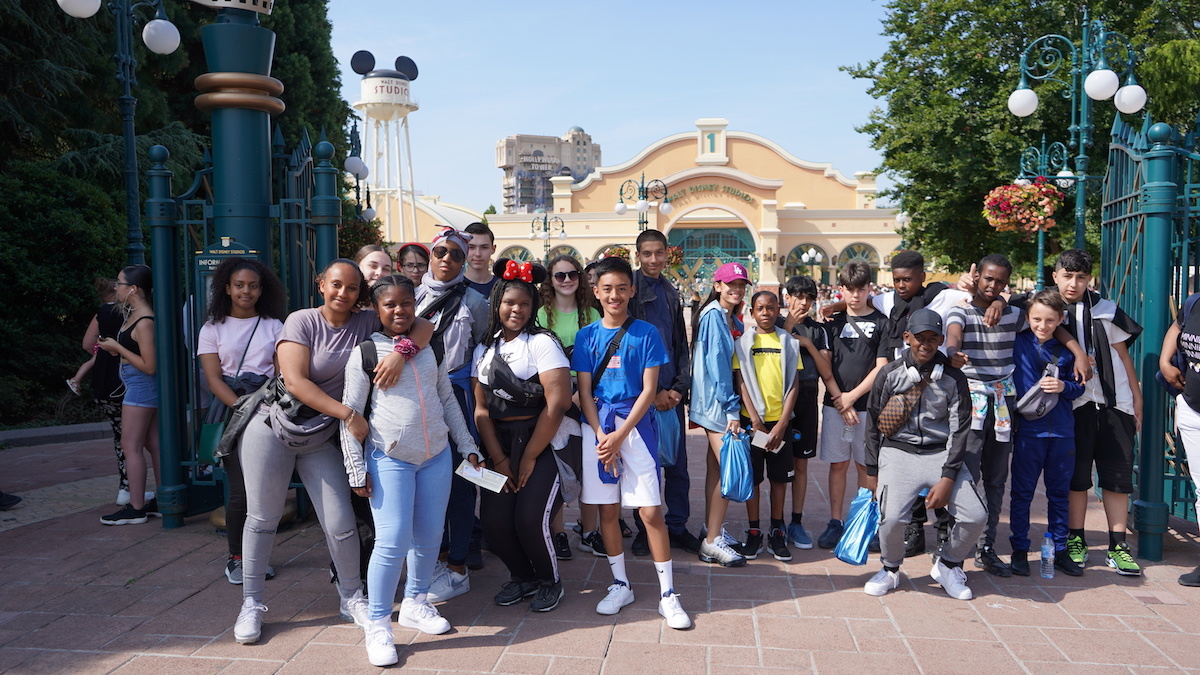 Haverstock school camden music students trip to paris july 2019 students at the gates of disneyland paris