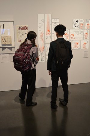 Haverstock school camden students visit the manga exhibition as part of their bronze arts award qualification