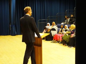 Haverstock secondary school camden open evening for year 7 admissions a talk by headteacher james hadley