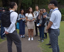 Sixth form students from haverstock sixth form camden london being filmed while on visit to japan october 2019