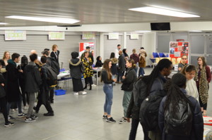 Haverstock sixth form camden london open evening 2019 visitors and students discuss a level subjects and sixth form life in camden