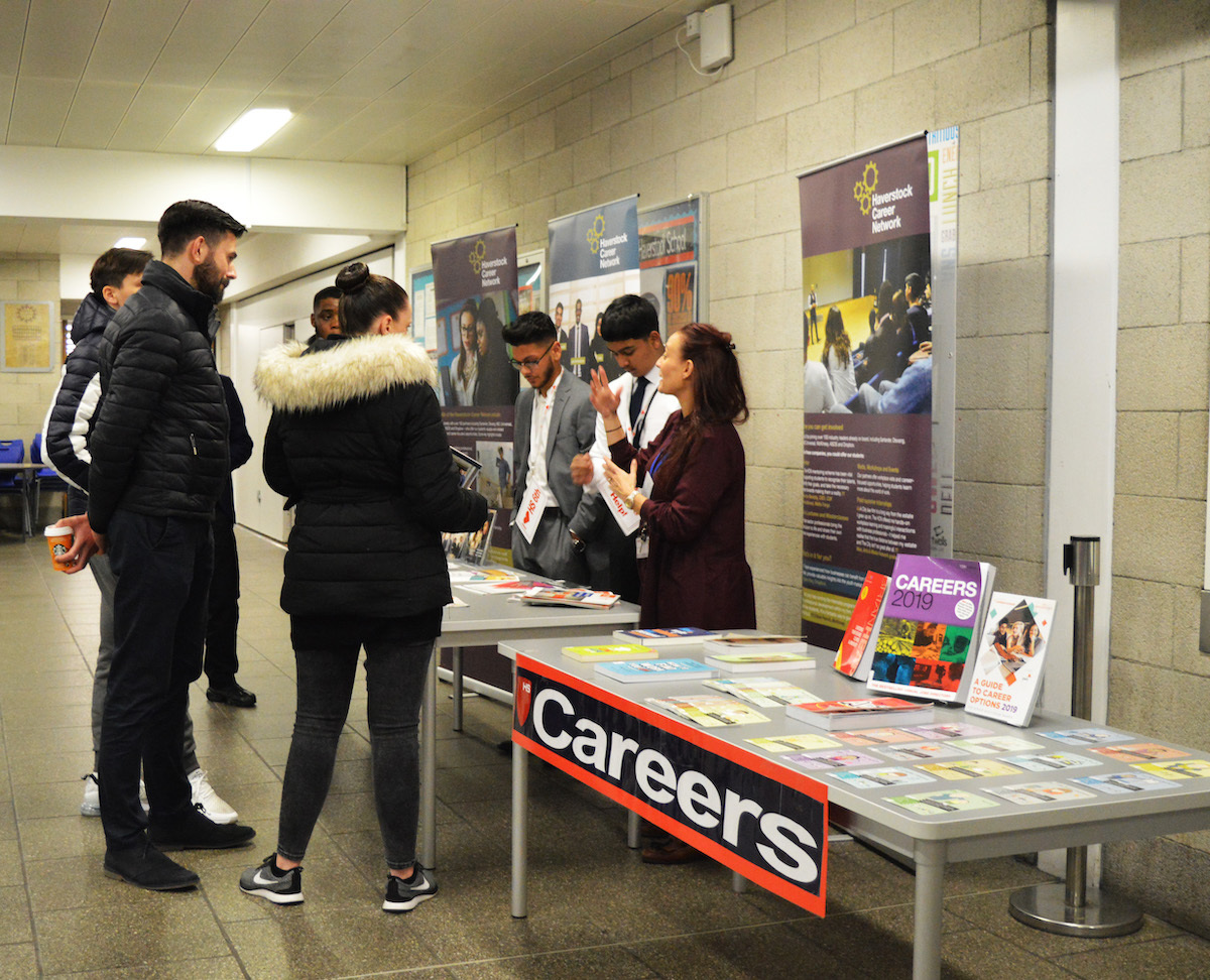 Haverstock sixth form camden london open evening 2019 students discuss careers after a level subjects