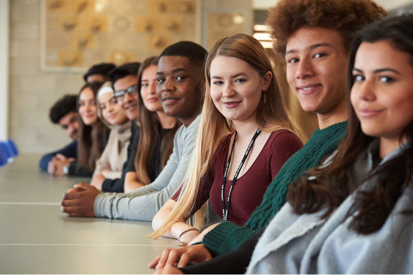 Sixth Form Students at Desk 2019